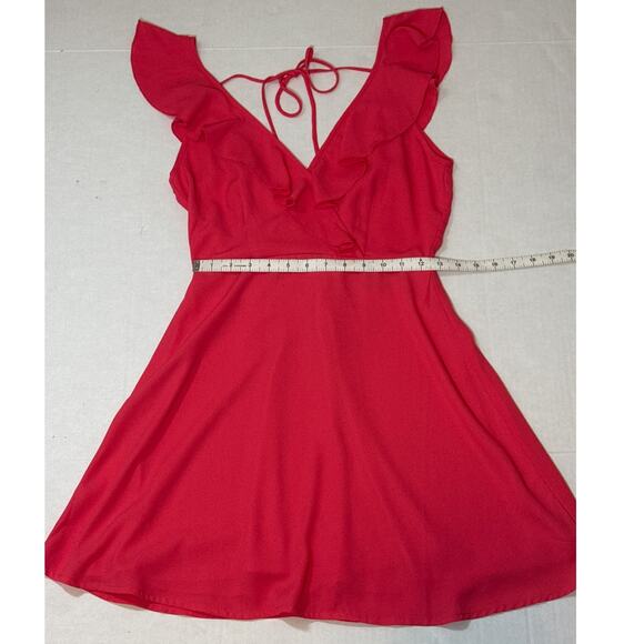 Lulus Triana Coral Pink Ruffled Backless Open Going Out Dress Womens Small Pink - Picture 12 of 12